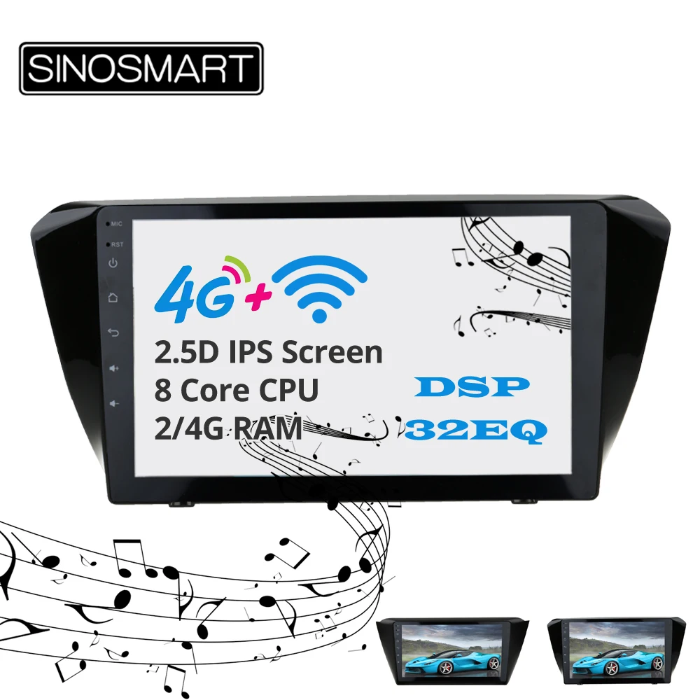 Sinosmart Android Автомобильный gps навигатор радио плеер для Skoda Superb Fabia ips/QLED 2.5D экран