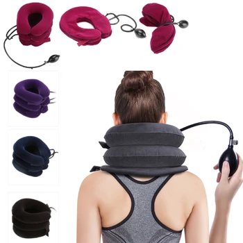 

Inflatable Neck Vertebra Stretcher Brace Portable Lightweight -Shape Cervical Neck Stretcher Traction Device Pain Relief