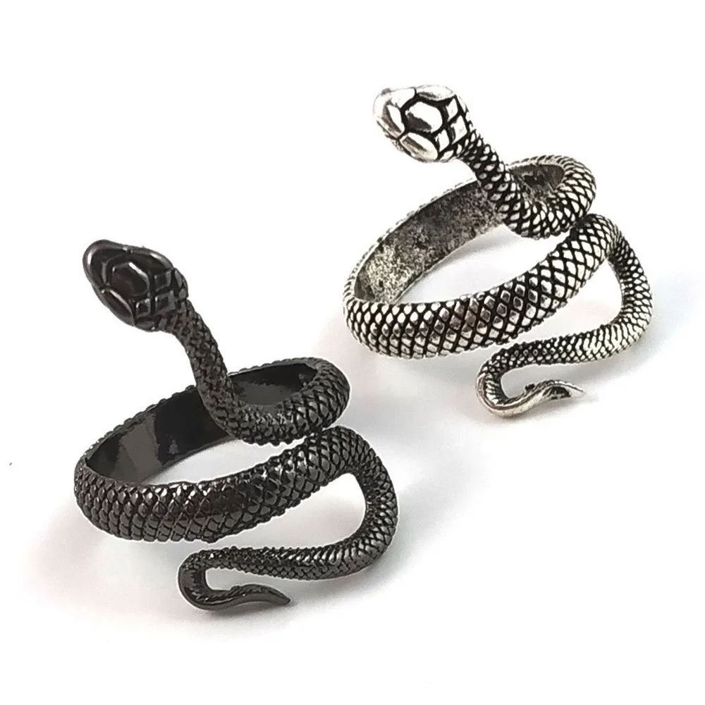 1 шт Европейский Новый Ретро панк преувеличенный Дух змея кольцо Мода личность