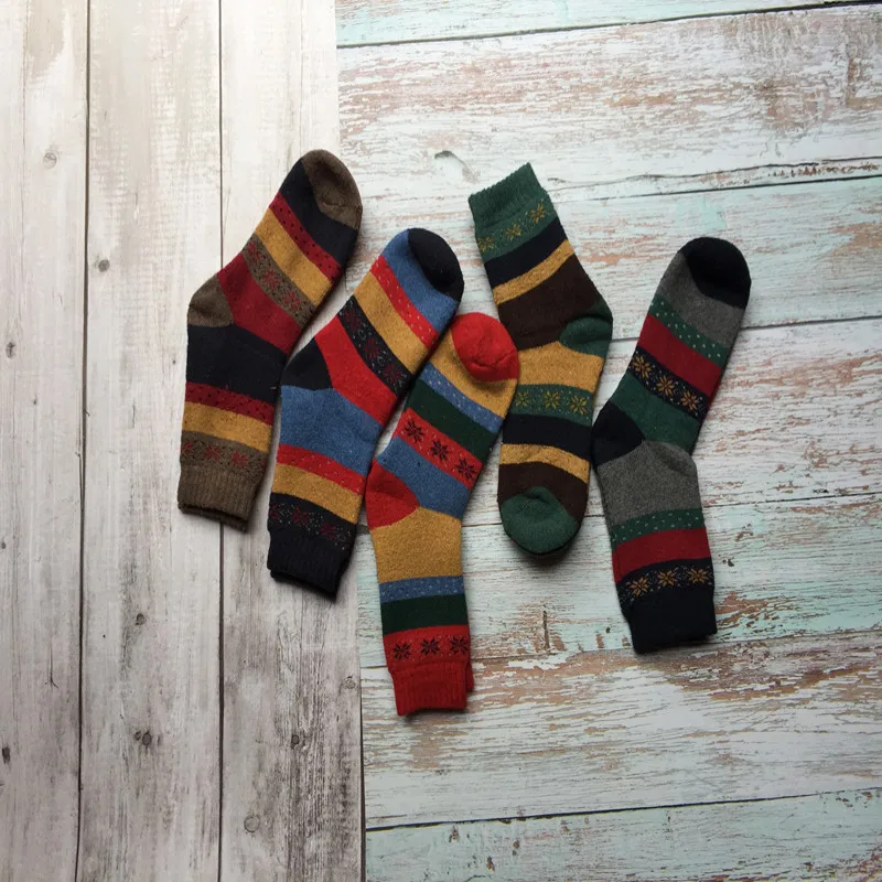 Zaolihu, 5 пар, зимние теплые носки для женщин и мужчин, супер толстые носки из хлопка и шерсти, носки-тапочки, большие размеры, мужские носки