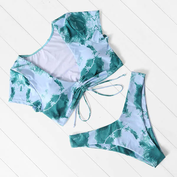 B3790GR OMKAGI, комплект бикини, купальник для женщин, сексуальный, Tie Dye, пуш-ап, купальник, для плавания, высокая талия, бикини, набор, бикини, купальник для женщин, бикини - Цвет: B3790GR