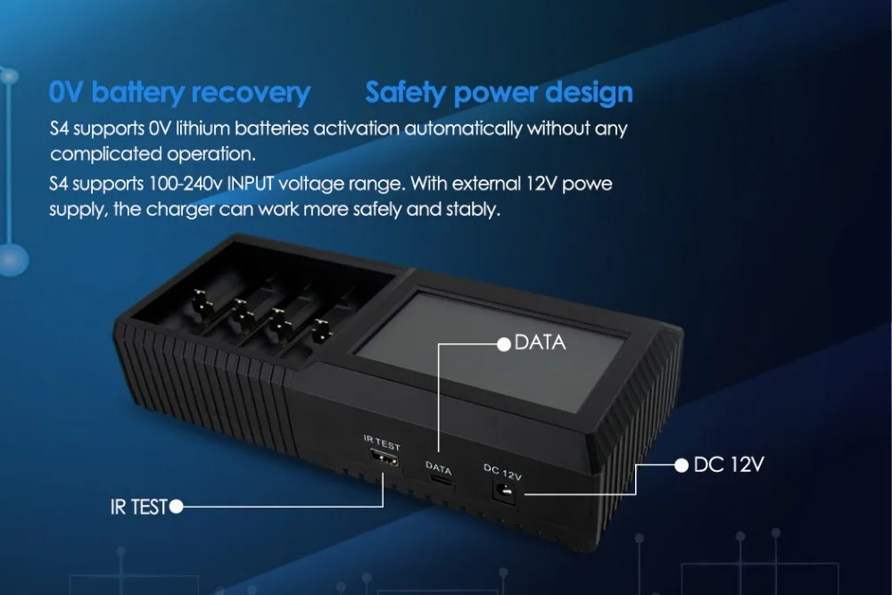 Efan Eizfan LUX S4 новейшее многофункциональное зарядное устройство с сенсорным экраном и ЖК-дисплеем Универсальное зарядное устройство с батареей ИК функция тестирования