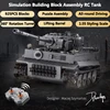 Simulation Building Block Assembly Remote Control Battle Tank All-round Driving 360° Rotate Turret Lifting Barrel Puzzle RC Tank 1
