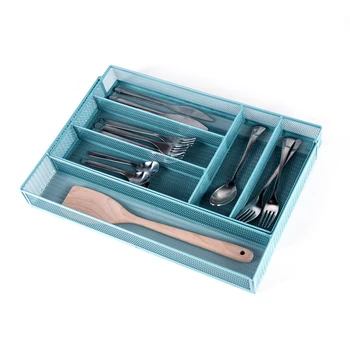 

Storage Cutlery Kitchen Drawer Organizer Restaurant Divider Silverware 6 Compartments Utensil Tray Rustproof Draining Expandable