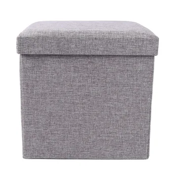 

Pure Color Imitation Linen Cardboard Storage Box 2 in 1 Home Use Organizing Box and StoolNew Qgnv