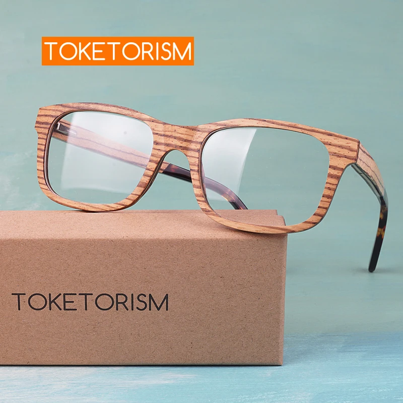 Toketorism винтажные деревянные оправы для очков мужские и женские квадратные очки