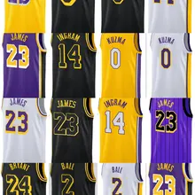 Мужские футболки lebron 23 lebron james 2 lonzo ball 0 kyle kuzma 14 brandon ingram 24 bryant