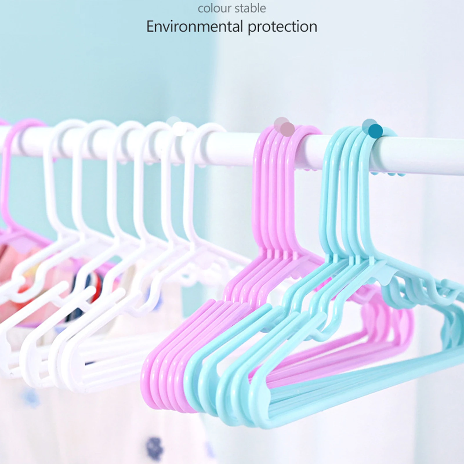 

10PCS Children Clothing Hangers Babies Non-Slip Plastic Drying Hangers Safe Environmentally-friendly for Drying Clothes