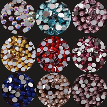 

SS3-SS34 Colorful Glitter Flatback Non Hotfix Diamond Strass Crystal Stones Applique Nail Art Decorations Clothing Accessories