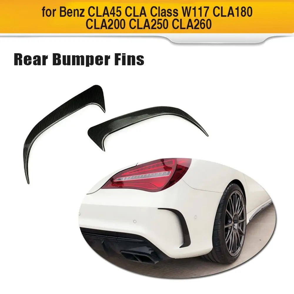 

For W117 Car Rear Bumper Air Vent Cover Trim Moulding For Benz CLA W117 CLA45 AMG 2013 - 2019 Carbon Fiber Look / Gloss Black