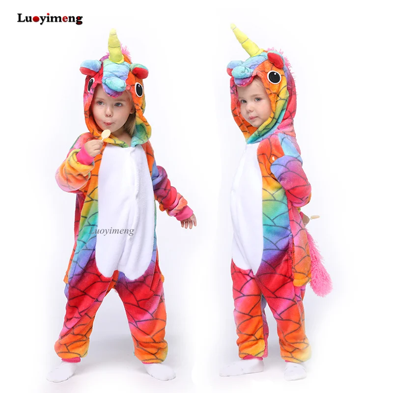 Kigurumi Stitch Onesie Kids Unicorn Pajamas For Children Animal Cartoon Blanket Sleepers Baby Costumes Winter Boys Girl Jumspuit