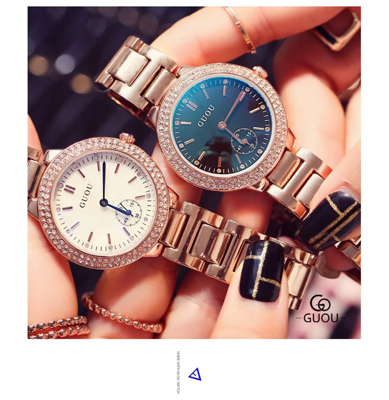 Женские часы Женские 2019 Роскошные брендовые Стальные кварцевые женские часы для женщин Relogio feminino