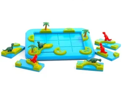 Quebra cabeça dos desenhos animados dinossauro ilha misteriosa crianças divertido brinquedo educativo lógica pensamento jogo de treinamento 4 anos 7 anos de idade +