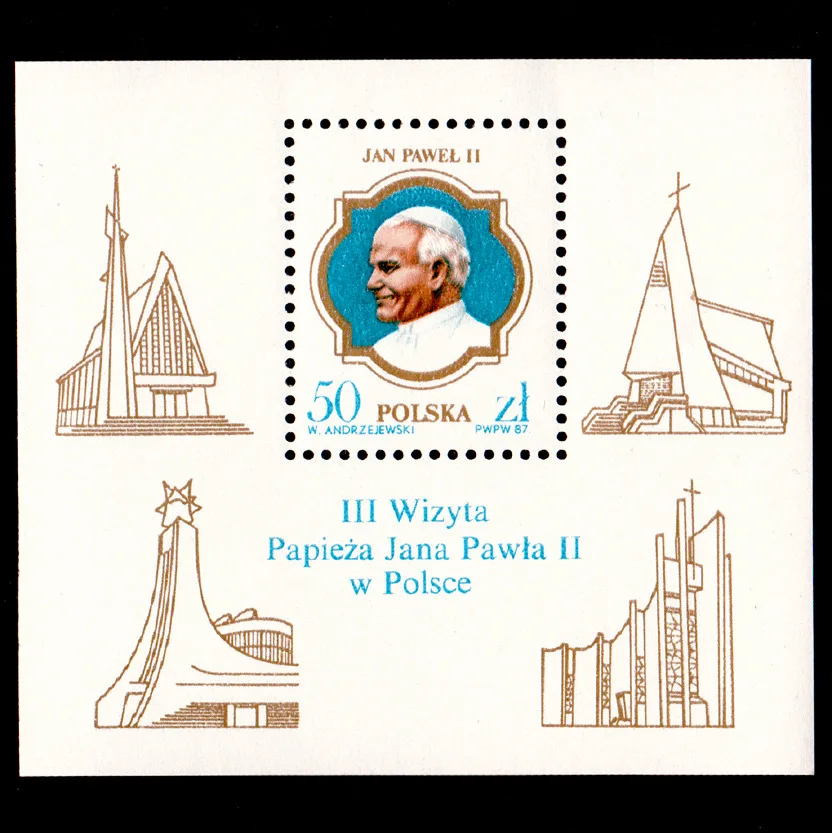 

Papa Visit Poland 1987 Sheetlet Post Stamps Postage Collection