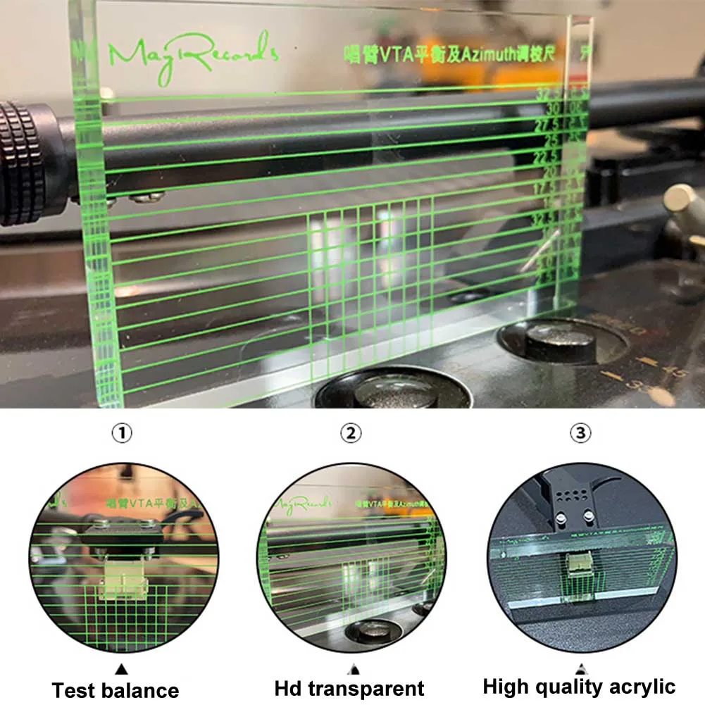 LP виниловый уровень тонарма измерительный Phono азимут акриловая Поющая рука проигрыватель баланс головной убор линейка VTA аксессуары