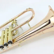 Bb флюгелхорн Золотой фосфор и медь с футляром мундштук Trumpets flugelhorn Музыкальные инструменты