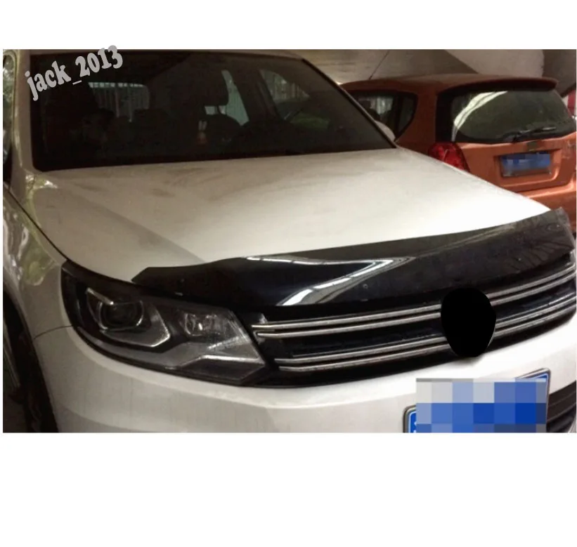 Модификация автомобиля автомобильные аксессуары черный передний капот защита от насекомых литьевая Крышка для Volkswagen WW Tiguan 2010