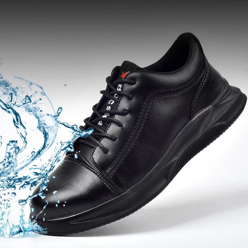 sapatas de segurança de couro dos homens sapatos industriais sapatos de trabalho de aço toe sapatos impermeáveis
