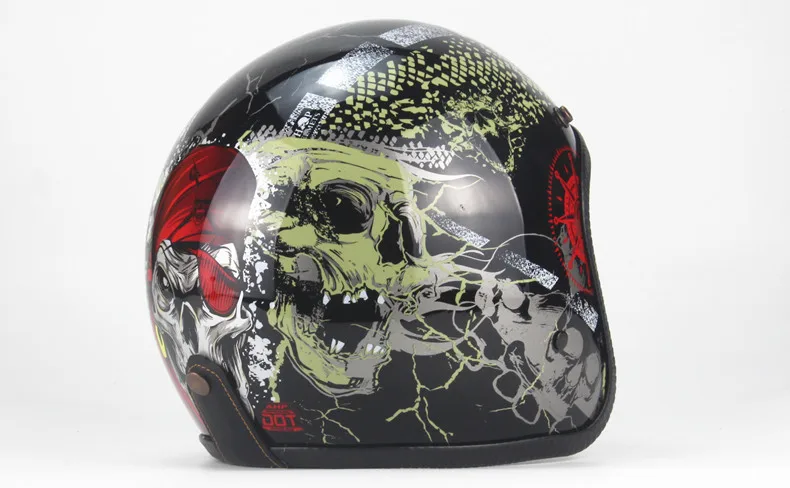 Harley Ретро шлем крутой мотоцикл электрический локомотив 3/4 полушлем Скелет фигура дракона четыре сезона для мужчин и женщин Harley