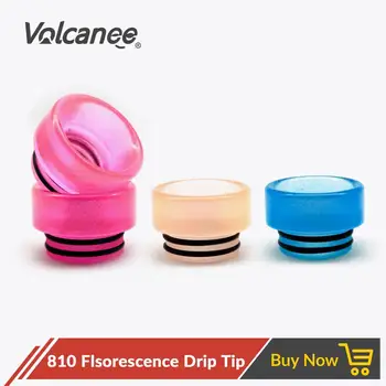 

Volcanee 810 Luminous Drip Tip Resin Wide Bore for RTA RDA Vape Tank Atomizer 810 Mouthpiece E Cigarette Accessories