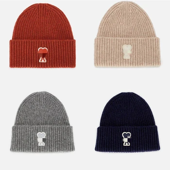 

AM i Skull Caps knitted Cashmere Eye Warm Couple Lovers Hats Tide Street Hip-hop Wool Cap Adult
