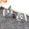 5PCS/Lot Wholesale Mini Heart-shaped Glass Bottle Jars Charms Pendants  With Metal buckle For Making Necklace DIY Accessories 6