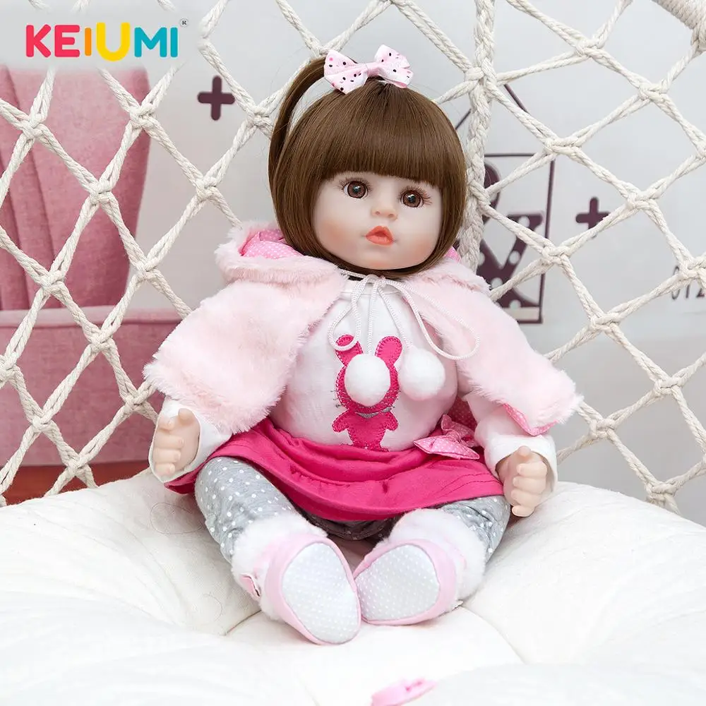 KEIUMI очаровательные силиконовые Reborn для маленьких девочек куклы 48 см