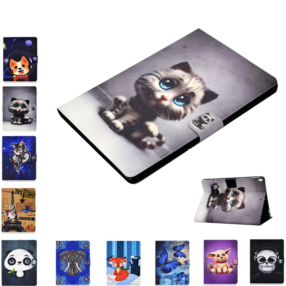 

Sleeve Case for iPad Air 3 2019 Cartoon PU Leather Soft TPU Back Smart Cover Folio Stand Cases for iPad Pro 10.5" 2017 Tablet