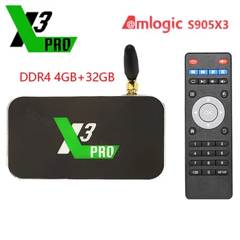 

X3 Pro X3 Cube Android 9.0 Smart Tv Box Amlogic S905X3 DDR4 4GB 32GB Set Top Box 2.4G 5G Wifi 1000M 4K Media Player X3 Plus