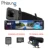 PHISUNG Android 8.1 4+32G 4G car dvr 12in 3 split display ADAS mirror car video recorder with WIFI BT GPS navigation dual cams