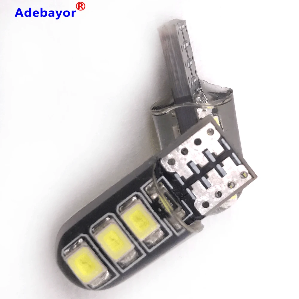 100 шт. светодиодный W5W T10 194 168 W5W 2835 6SMD светодиодный парковочная лампа авто Клин просвет настольная лампа светильник с can-bus силикагель