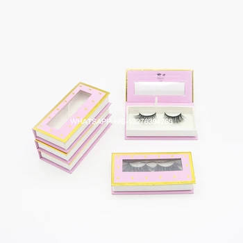 

Hot Stamping Mink Lash Box Custom Lashbox Packaging With Logo Sweet Pink Eyelash Case With Tray 100% Mink Fur Lashes Supplier