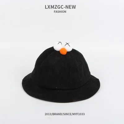 Black CoolCheer Горячая карамельный цвет детский головной убор мультфильм Улица кунжута Рыбацкая шляпа Новая шапочка для бассейна осень зима ветрозащитные шляпы - Цвет: Black