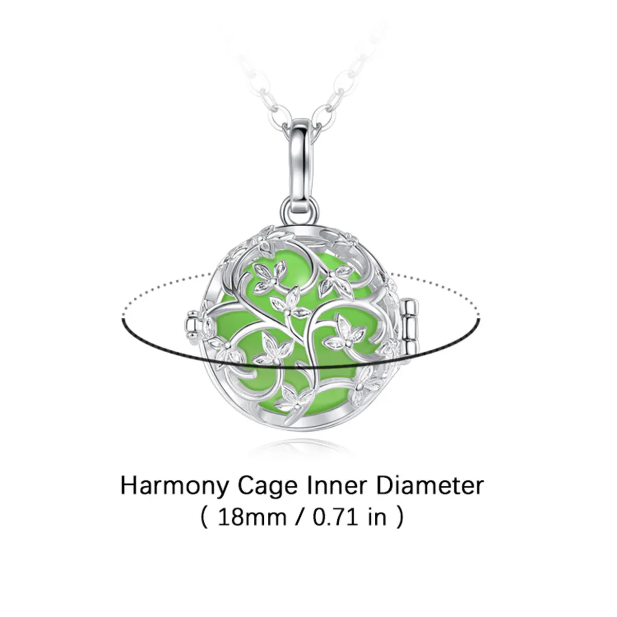 Eudora Harmony Ball 18mm Flower Pendant Necklace Pregnancy Chime Bola Long Chain Fine Jewelry Gifts For Women 2