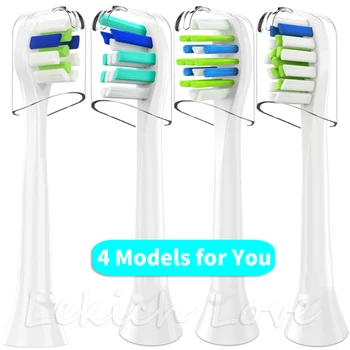 

4 Pcs Replacement Toothbrush Heads with Toothbrush Heads Protective Covers for Philips Sonicare Toothbrush Heads More Choices