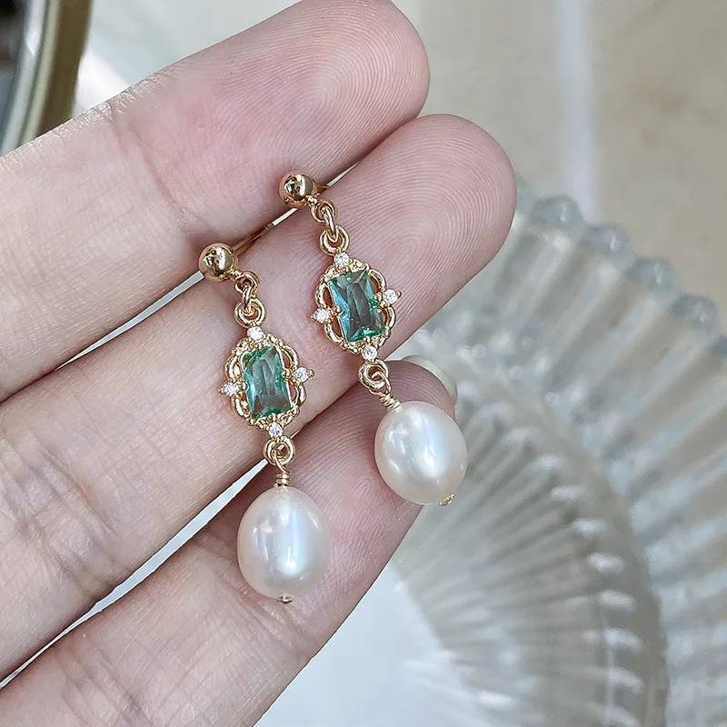 100% 925 sterling silver earrings for women drop earring natural freshwater pearl earrings fine jewelry Christmas gift for girls