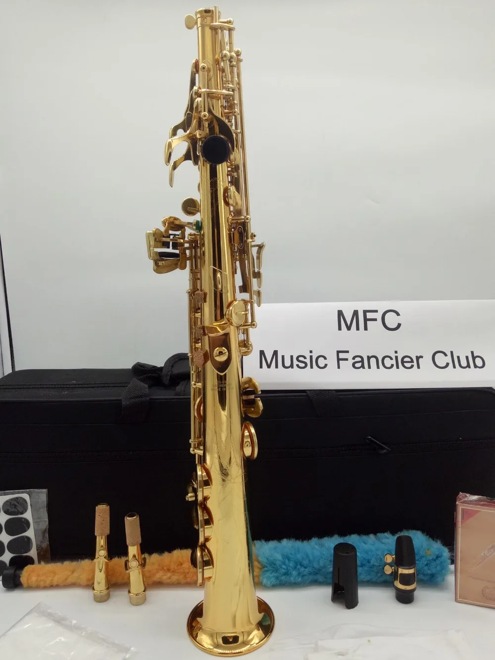 Музыкальный Fancier-клуб сопрано саксофон Conn SS-610 золотой лак b-плоский сопрано Sax 610 с Чехол мундштук камышовый шейный