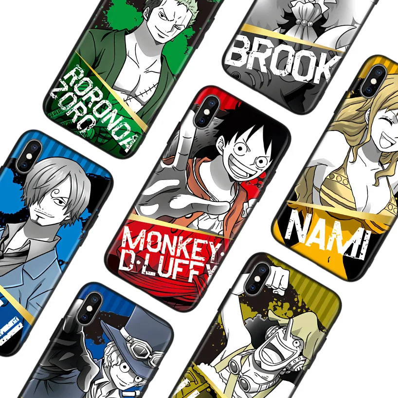 One Piece Character Cartoon Black Back Cover Phone Case For Apple IPhone 11 Pro XS MAX 2