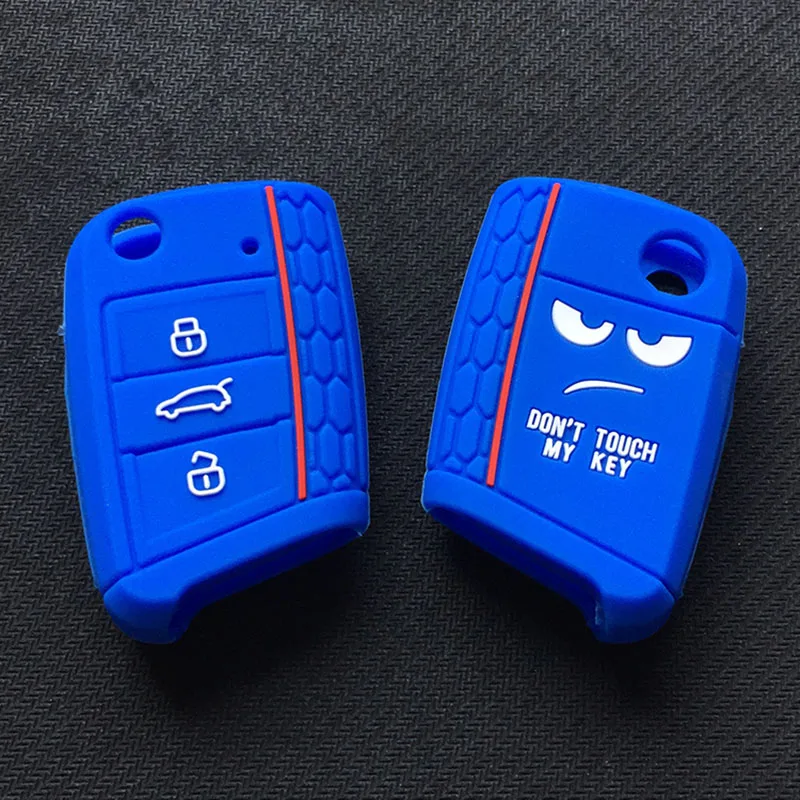 Силиконовый чехол для автомобильного ключа с надписью Don't Touch My Key VW Golf 7 mk7 Skoda