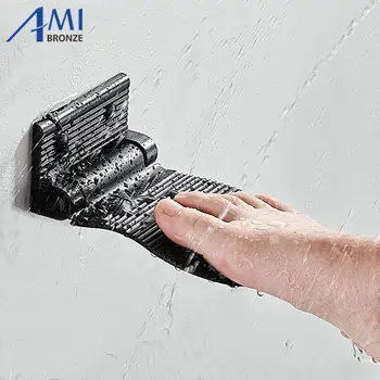 

Shower Footstool Space Aluminium Black/Silver Foldable Wall Mounted Shower Foot Rest Bathroom Rest Pedestal Hardware