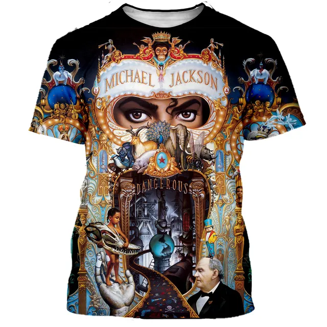 Men Women Rock Singer Michael Jackson 3D Print T-shirt Summer Casual  Streetwear Hip Hop Fashion Harajuku Streetwear Tops Tees