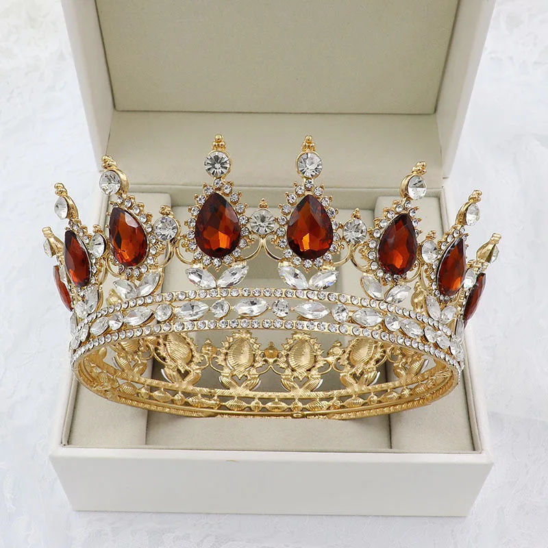 30 Options Crystal Tiaras Bride Wedding Crown Royal Queen King Round Diadem Bridal Headpiece Pageant Hair Jewelry Head Accessory (7)