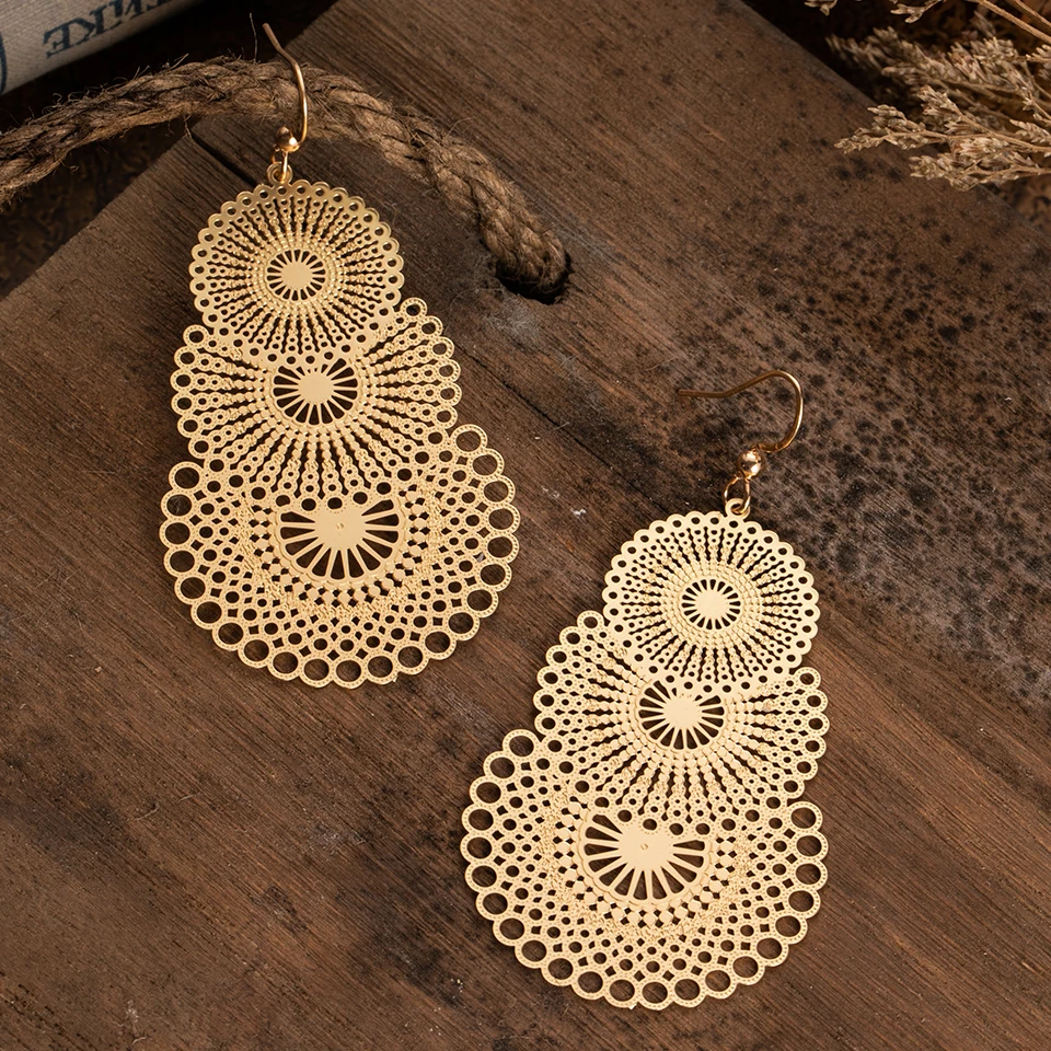 Несколько винтажных этнических висячих сережек в стиле бохо для женщин женская