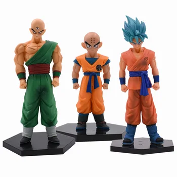 

12-18cm Dragon Ball Z DXF Figures Blue Hair Son Goku Kuririn Tien Shinhan Action Figure Super Saiyan Model Toy Dragonball Dolls