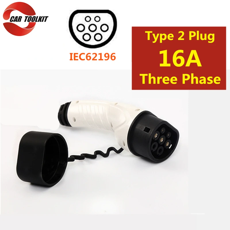 Type 2 EVSE Adapter 16A Three Phase IEC62196 Connector EV Charger Socket Electric Vehicles Car Charging Plug | Автомобили и