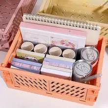 

Storage Basket Collapsible Large Capacity Plastic Foldable Home Crate Box for Daily Used