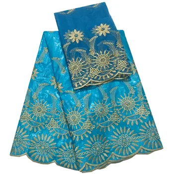 

2019 Gorgeous Bazin lace fabric with flower design african cotton lace embroidery for High quality dress party