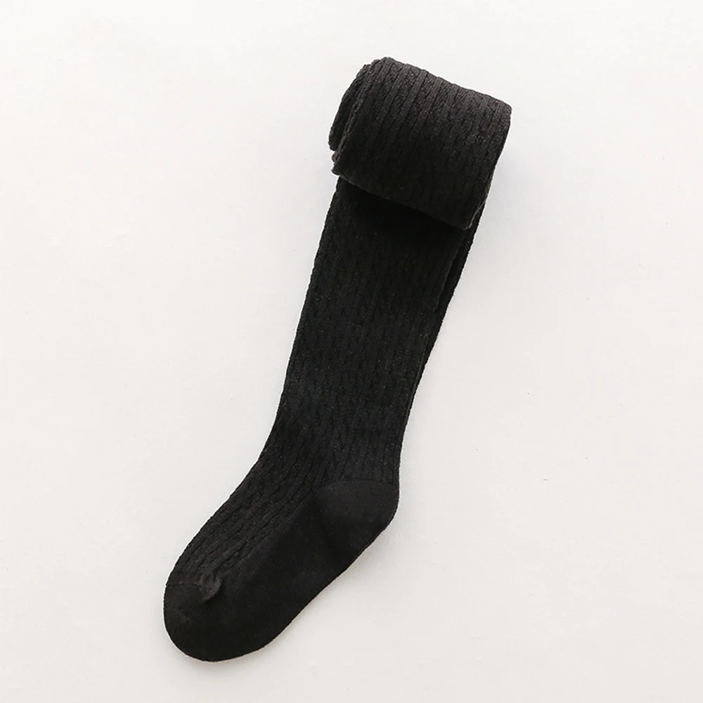 black S-XL-осень; Новинка; детские колготки для девочек; Хлопковые вязаные колготки для маленьких девочек; мягкие удобные колготки - Цвет: black