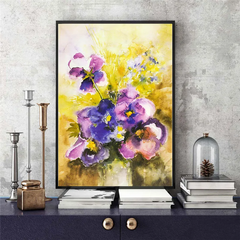 Flower-Watercolor-Living-Room-Picture-Decorative-Print-Home-Decor-Wall-Art-Nordic-Canvas-Oil-Painting-Abstract (3)