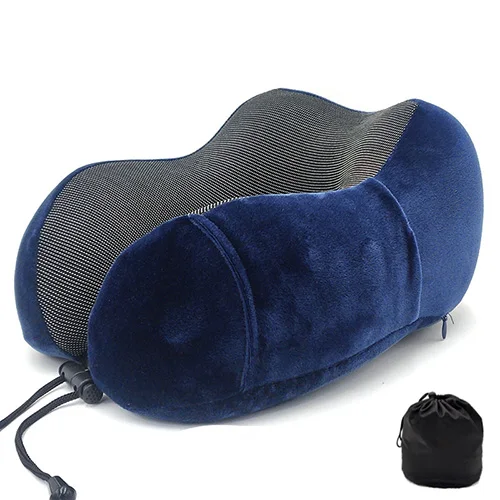 navy blue Портативная Подушечка Для путешествий для взрослых детей пены памяти u-образная подушка для шеи в автомобиль сиденье офис самолет спальная подушка - Цвет: navy blue